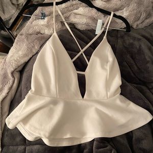 White tank top low cut